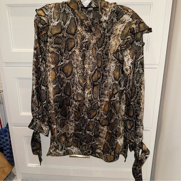 Zara Snake Print Blouse XS - Picture 3 of 9